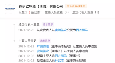 董事兼總經(jīng)理由戶田博也變更為林武志。