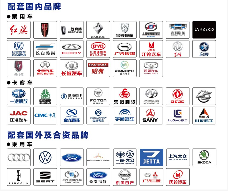 配套了國(guó)內(nèi)車廠 配套了國(guó)內(nèi)車廠