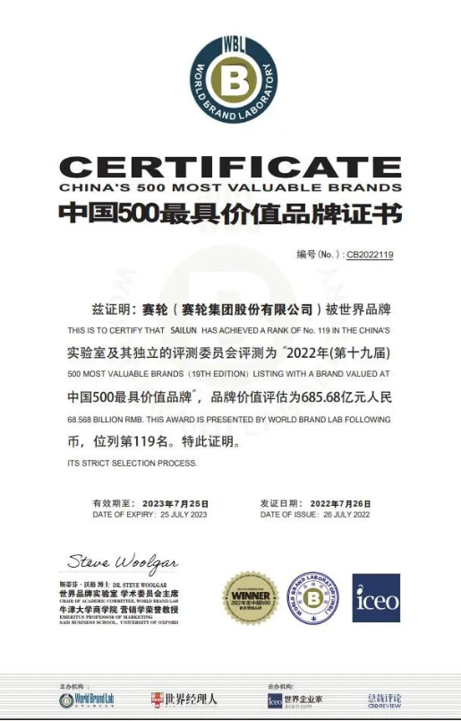 賽輪品牌價值，六年增三倍！