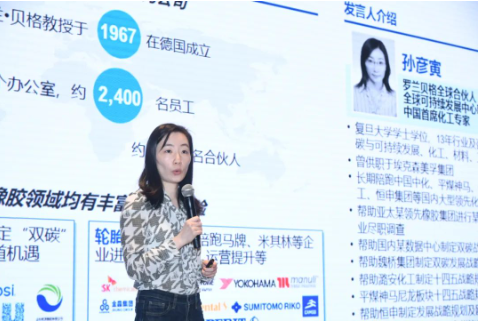 全球知名的戰(zhàn)略咨詢公司德國羅蘭貝格中國首席化工專家孫彥寅作了《中國橡膠行業(yè)低碳發(fā)展的挑戰(zhàn)及應(yīng)對策略》的報告。