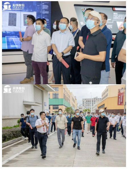 9月3日上午，在會議安排下，百余位與會嘉賓到天鐵股份橡膠產(chǎn)業(yè)園區(qū)參觀交流。