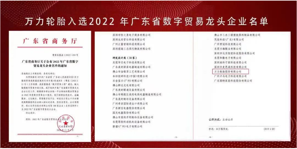 萬力輪胎，入選省級龍頭企業(yè)！