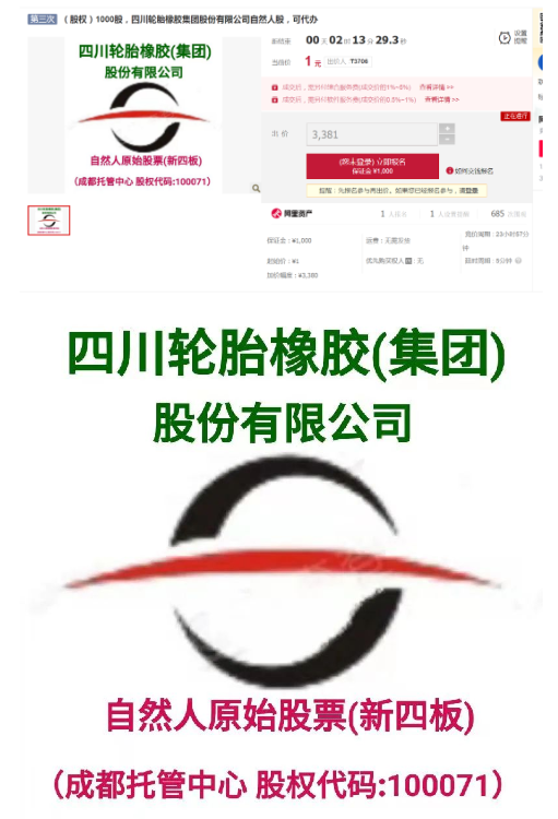 輪胎橡膠集團(tuán)掛牌新四版 股權(quán)正在拍賣(mài) 輪胎橡膠集團(tuán)掛牌新四版 股權(quán)正在拍賣(mài)