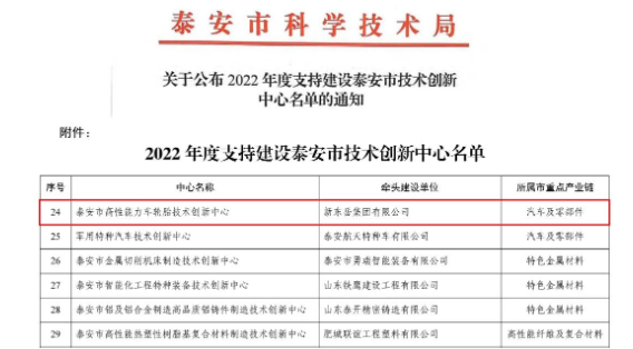 輪胎技術(shù)創(chuàng)新中心，獲批！