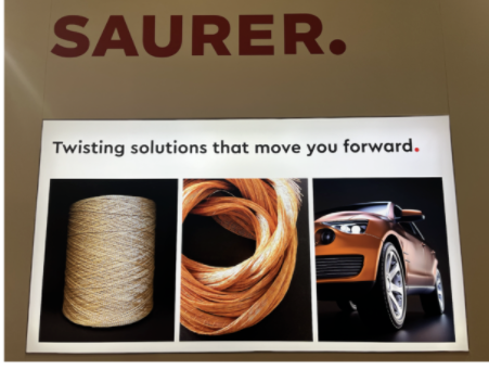 Saurer Twisting公司展示了CableCo<i></i>nder CC5，用于制造高質(zhì)量簾線的現(xiàn)代化設(shè)備。CC5具有優(yōu)化的螺紋球囊直徑和減小的心軸規(guī)格，所需空間較小，但可提高生產(chǎn)率。在線監(jiān)測質(zhì)量參數(shù)可確保滿足高質(zhì)量輪胎簾線的要求，通過使用現(xiàn)代自動引導(dǎo)車技術(shù)提高包裹運(yùn)輸?shù)男省Ｔ摴具€提供了CableCo<i></i>nder CC5-TFO和CC5-3PLY的詳細(xì)信息，用于生產(chǎn)紗線和三層輪胎簾線。