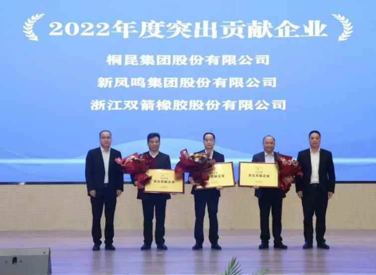 據(jù)悉，雙箭股份憑借在過去一年中的卓越表現(xiàn)，榮獲了“2022年度突出貢獻(xiàn)企業(yè)”和“2022年度科技人才先進(jìn)企業(yè)”兩項(xiàng)殊榮，表彰了企業(yè)在技術(shù)創(chuàng)新和經(jīng)濟(jì)發(fā)展方面的杰出貢獻(xiàn)。