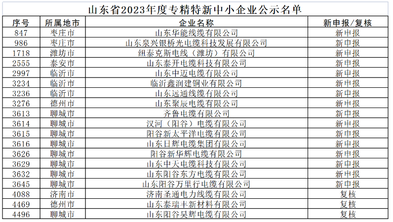 這些企業(yè)涉及多個領域，包括電纜制造、新材料、建材等。入選企業(yè)中，山東華能線纜有限公司、山東泉興銀橋光電纜科技發(fā)展有限公司、紐泰克斯電線(濰坊)有限公司等電線電纜企業(yè)榜上有名。