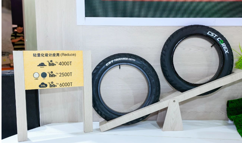 其中，輕量化設計應用技術在正新自行車胎領域的廣泛使用，讓正新在2022年共減少了4000噸輪胎材料使用，約減少了2500噸合成橡膠及碳黑的使用，減少了6000噸CO2排放。