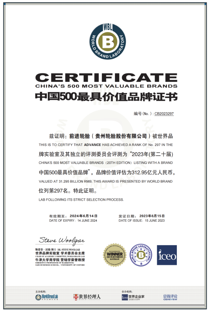 貴州輪胎以“創(chuàng)造價值，回饋社會”為使命，將繼續(xù)致力于培育品牌和產(chǎn)品的宣傳與服務(wù)體系，提升公司及產(chǎn)品的市場形象和核心競爭力，為用戶創(chuàng)造更大的價值。憑借多年的努力，貴州輪胎已經(jīng)開發(fā)出一系列國內(nèi)獨有的技術(shù)和產(chǎn)品，如高端載重?zé)o內(nèi)胎輪胎、綠色節(jié)油安全型寬基無內(nèi)胎輪胎、高性能農(nóng)業(yè)子午線輪胎、沙地浮力胎、輕軌列車輪胎、剛性自卸車輪胎等，這些產(chǎn)品在國內(nèi)外市場上獲得了廣泛認(rèn)可。