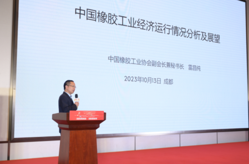 在會議上，中國橡膠工業(yè)協(xié)會副會長兼秘書長雷昌純進行了“中國橡膠工業(yè)經(jīng)濟運行狀況分析及展望”的報告，詳細解讀了中國橡膠工業(yè)各個產(chǎn)業(yè)的現(xiàn)狀和相關(guān)政策。此外，中國汽車工業(yè)協(xié)會副秘書長陳士華通過視頻報告詳細介紹了中國汽車工業(yè)的經(jīng)濟運行狀況。
