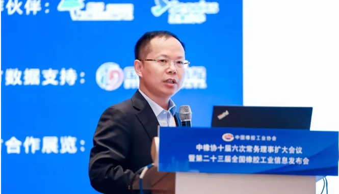 中國橡膠工業(yè)協(xié)會副會長兼秘書長雷昌純作了“橡膠工業(yè)經(jīng)濟(jì)運(yùn)行情況分析和協(xié)會重點(diǎn)工作及展望”的報(bào)告。以詳實(shí)的數(shù)據(jù)，對1～8月份國家統(tǒng)計(jì)局?jǐn)?shù)據(jù)，以及橡膠行業(yè)主要經(jīng)濟(jì)運(yùn)行指標(biāo)進(jìn)行了分析，對橡膠行業(yè)專利申請情況進(jìn)行了匯總分析，介紹了橡膠行業(yè)開展的重點(diǎn)工作的進(jìn)展，并作了展望。